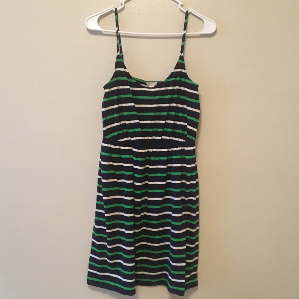 Blue, green, and white tank sun dress